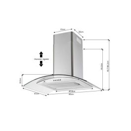 Continental Edison Decorative Hood - L60 cm - vidrio de acero inoxidable