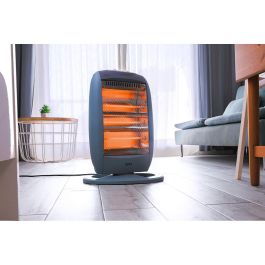 Edm Estufa de Cuarzo Oscilante 400/800/1200W con Seguridad Anti-vuelco, Emisión Instantánea de Calor, 3 Barras