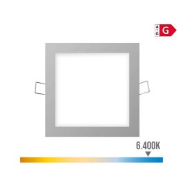 Edm Mini downlight led empotrable cuadrado 6W 6400K luz fría color cromo 11,7x11,7 cm