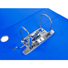 Liderpapel Archivador de Palanca A4 Filing System Forrado Azul Lomo 80mm con Caja y Compresor Metálico