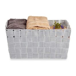 Kipit Cesta Tela Cónica Rectangular con Asas Mediana Blanca 30 cm x 14 cm x 20 cm (Set de 18)