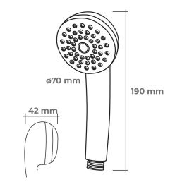 Edm Mango de Ducha Anticalcáreo Blanco 1 Función ø7x4,2x19cm ABS