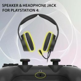 Subsonic SUB1727209495102 Mando Inalámbrico para PS4 con LED, Vibración y Conector Auriculares, Color Negro