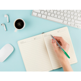 Q-connect Bolígrafo Transparente Verde Medio kf01043, Tinta a Base de Aceite, Punta 1 mm, Trazo 0.4 mm, Escritura Suave