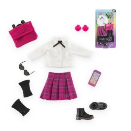Corolle COR1717690564988 Vestidor de Colegio Inglés para Muñecas 8 Accesorios