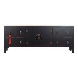 Mueble de TV DKD Home Decor Negro Multicolor Madera Abeto Madera MDF 130 x 24 x 51 cm Mueble de TV DKD Home Decor Negro Multicolor Madera Abeto Madera MDF 130 x 24 x 51 cm