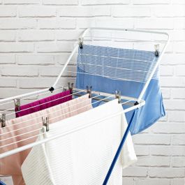Quid Tendedero de Pie Heracles Acero Pintado Blanco 18 Metros de Tendido, Plegable y Extensible 167x55x96 cm
