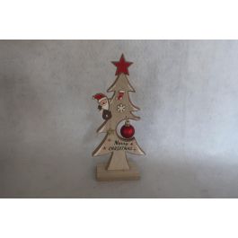 DKD Home Decor Set de 6 Adornos de Navidad Tradicionales con Forma de Árbol de MDF Natural Rojo - Medidas 5x25x11 cm Precio: 11.07876. SKU: B1KM3SP354