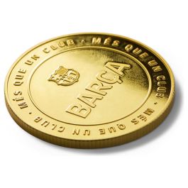 FC Barcelona Moneda Barça Oro Coleccionista Zamak Acabado Dorado 4 cm