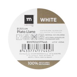 Plato Llano Melamine White 25.5 cm - La Mediterranea (24 Unidades) Plato Llano Melamine White 25.5 cm - La Mediterranea (24 Unidades)