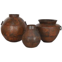 DKD Home Decor Anforas 24 Ánfora Marrón Oscuro Hierro 55 x 64 x 55 cm