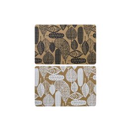 DKD Home Decor Individuales Básicos de Cartón con Poliéster Negro Blanco Diseño Hojas 30x43 cm (12 Unidades) Precio: 16.7706. SKU: B193NG85N8