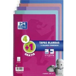 Oxford Cuaderno Espiral 80H Folio 4x4M Con Margen Tapa Blanda Pack 4+1 Unidades Surtidos Tendencia Precio: 12.79000008. SKU: S8414340