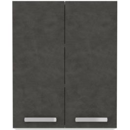 LASSEN Armario alto de almacenaje con puertas batientes Gris mate L 60 cm x P 31,6 cm x H 72 cm