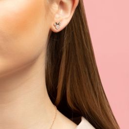 PEERS HARDY Pendientes Minnie Mouse Disney oro rosa con lazo