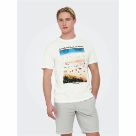Camiseta Deportiva de Manga Corta Only & Sons Onskolton Reg Beach Blanco