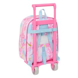 Mochila Escolar con Ruedas Barbie Painterly Rosa Azul cielo 22 x 27 x 10 cm