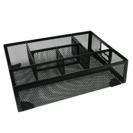 Organizador Sobremesa Q-Connect Kf17291 Bandeja Metalica Rejilla Negra Con 6 Departamentos 235x183x65 mm