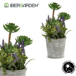 Planta Artificial con Flores en Maceta de Cemento Pequeña Ibergarden 10x25x10 cm (12 Unidades) Planta Artificial con Flores en Maceta de Cemento Pequeña Ibergarden 10x25x10 cm (12 Unidades)