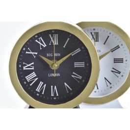 Reloj Sobremesa Chic DKD Home Decor Negro Blanco 6 x 13 x 12 cm (2 Unidades)