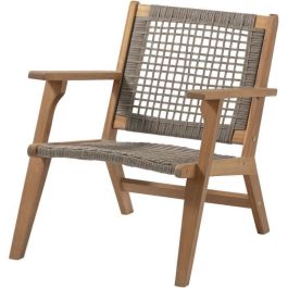 Sillón de jardín bajo en madera de acacia FSC y resina de mimbre - BORA - An. 60 x Pr. 76 x Al. 73 cm Precio: 110.49999994. SKU: B12ANYZR28