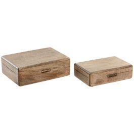 DKD Home Decor Cajas de Almacenaje de Mango Marrón Redondeadas 25x18x7 cm Set de 2 Colección Softedges Precio: 20.50000029. SKU: B16KYMWNNQ