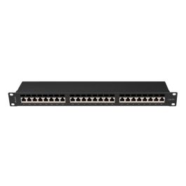 LANBERG Panel de Parcheo PPSA-1024-B 1U para Redes Cat6a F/UTP Negro Montaje en Bastidor