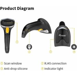 Equip Lector Código Barras 2D 351021 - Escáner 1D/2D, Resistente IP54, Compatible con Windows/Android/iOS/Linux Equip Lector Código Barras 2D 351021 - Escáner 1D/2D, Resistente IP54, Compatible con Windows/Android/iOS/Linux