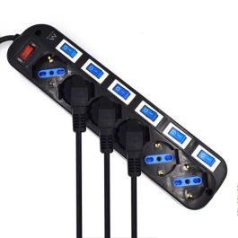 Ewent Regleta de 6 Tomas EW3851 con Interruptores Individuales, Protección Sobretensiones y Seguridad Infantil