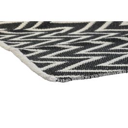 DKD Home Decor Alfombra Bicolor Zigzag Algodón Poliéster 180 x 120 cm