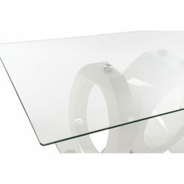 Mesa de Comedor DKD Home Decor Cristal Transparente Blanco Madera MDF (160 x 90 x 75 cm) Mesa de Comedor DKD Home Decor Cristal Transparente Blanco Madera MDF (160 x 90 x 75 cm)
