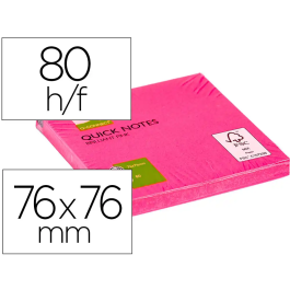 Q-connect Bloc de notas adhesivas quita y pon, 76x76 mm, Rosa neón, 80 hojas Precio: 4.88999962. SKU: B1EQFZ7B3C
