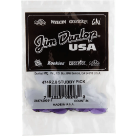 Dunlop Púas Big Stubby® Nylon - 2,00 Mm Pack 24 Unidades