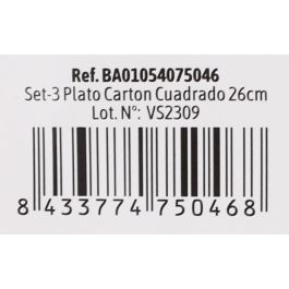 Set de 3 platos cuadrados de cartón con soja, 26 cm - Algon (36 Cajas) Set de 3 platos cuadrados de cartón con soja, 26 cm - Algon (36 Cajas)