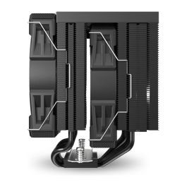 Sharkoon A60 Refrigerador de aire para CPU, Doble Torre, 6 Tubos de Calor, 2x12 cm PWM, 260W TDP, LGA1851, Negro