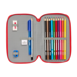 Estuche Escolar PJ Masks Ready Azul marino 12.5 x 19.5 x 4 cm 28 piezas