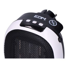 Edm Mini Calefactor Cerámico Enchufe 700W con Pantalla LED, Programador 12h, Función Ventilador, Protección Sobrecalentamiento