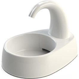 TRIXIE Fuente para beber Curved Stream - Plástico - 2,5L - 25 × 24,5 × 35 cm - Blanco