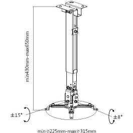 Equip Soporte de Techo/Pared Universal para Proyector hasta 20kg Blanco con Brazo Ajustable