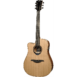 LAG Guitarra Acústica Dreadnought Cutaway A/E Blue Wave 2 Zurdos Natural