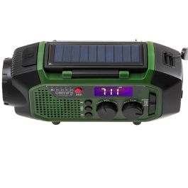 Camry Radio de Emergencia CR1919 Solar/Dinamo/USB 4000 mAh, Linterna LED 3W, Power Bank, Verde
