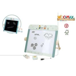 Woomax Pizarra Educativa de Madera 2 en 1 con Accesorios, para Niños y Niñas +3 Años
