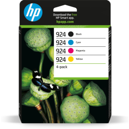 HP Tinta Negra, Cyan, Magenta, Amarilla Nº 924 Pack 4 para Officejet Pro 8120 y 8130 Series Precio: 65.59000052. SKU: B1FNWGQAWT