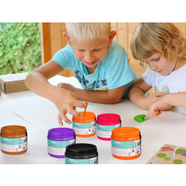 Liderpapel Pintura Dedos Magenta Tarrina 500 cc Pintura a Base de Agua Fácil Lavado Sin Gluten Normativa Europea