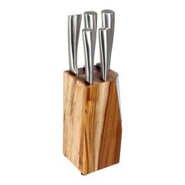 Bloque con 5 cuchillos de madera de acacia modelo black menu Precio: 46.69000017. SKU: S7907280