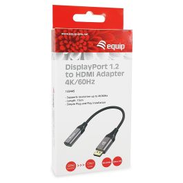 Equip Cable DisplayPort 1.2 a HDMI Hembra, Soporta 4K/60Hz, HDR, 15cm