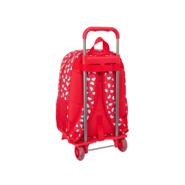 Mochila Escolar con Ruedas Hello Kitty Iconic Blanco Rojo 33 x 42 x 14 cm