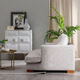 Sofá 2 Plazas Beige Tejido Salón 190 X 120 X 91 cm