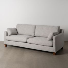 Sofá 3 Plazas Gris Tejido-Madera 221 X 90 X 87 cm