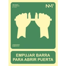 Normaluz Cartel de Evacuación 'Empujar Barra Para Abrir Puerta' Clase B PVC 0,7mm 22.4x30cm Precio: 2.6899994. SKU: S7907028